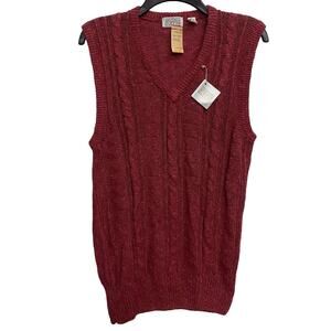 Vintage Gianfranco Ruffini Linen Mix Mens Med Burnt Sierra Pullover Sweater Vest